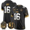 Detroit Lions 2024 90th & John Madden Patch Gold Vapor Limited Jersey V2 – All Stitched – Black Limited – Jared Goff Jersey