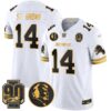 Detroit Lions 2024 90th & John Madden Patch Gold Vapor Limited Jersey V2 – All Stitched – White Gold – St. Brown Jersey