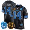 Detroit Lions 2024 90th & John Madden Patch Game Jersey – All Stitched – Black – St.Brown Jersey