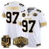 Detroit Lions 2024 NFC North Division Champions Patch Gold Vapor Limited Jersey – All Stitched – White Gold – Hutchinson Jersey