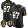 Detroit Lions 2024 90th & John Madden Patch Gold Vapor Limited Jersey V2 – All Stitched – Black Limited – Sam Laporta Jersey