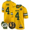 Packers John Madden & Home Patch Game Jersey – All Stitched – Gold – Brett Favre Jersey