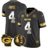 Packers John Madden & Home Patch Gold Vapor Limited Jersey – All Stitched – Black Limited – Brett Favre Jersey