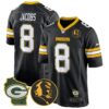 Packers John Madden & Home Patch Game Jersey – All Stitched – Black – Josh Jacobs Jersey