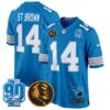 Detroit Lions 2024 90th & John Madden Patch Game Jersey – All Stitched – Blue – St.Brown Jersey