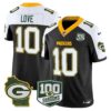 Packers 100th Season & Home Patch Vapor Limited Jersey – All Stitched – Black Alternate – Jordan Love Jersey