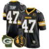 Packers John Madden & Home Patch Game Jersey – All Stitched – Black – Donald Trump Jersey