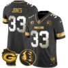 Packers John Madden & Home Patch Gold Vapor Limited Jersey – All Stitched – Black Limited – Aaron Jones Jersey