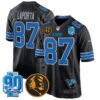 Detroit Lions 2024 90th & John Madden Patch Game Jersey – All Stitched – Black – Sam Laporta Jersey