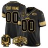Detroit Lions 2024 NFC North Division Champions Patch Gold Vapor Limited Custom Jersey – All Stitched – Black Gold Jersey
