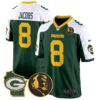 Packers John Madden & Home Patch Game Jersey – All Stitched – Green Alternate – Josh Jacobs Jersey