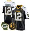 Packers John Madden & Home Patch Game Jersey – All Stitched – Black Alternate – Aaron Rodgers Jersey