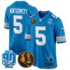 Detroit Lions 2024 90th & John Madden Patch Game Jersey – All Stitched – Blue – David Montgomery Jersey