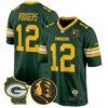 Packers John Madden & Home Patch Game Jersey – All Stitched – Green – Aaron Rodgers Jersey
