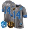 Detroit Lions 2024 90th & John Madden Patch Game Jersey – All Stitched – Gray – St.Brown Jersey
