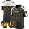 Packers John Madden & Home Patch Gold Vapor Limited Jersey – All Stitched – Alternate – Aaron Jones Jersey