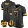 Packers John Madden & Home Patch Gold Vapor Limited Jersey – All Stitched – Black Gold – Brett Favre Jersey