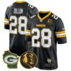 Packers John Madden & Home Patch Game Jersey – All Stitched – Black – AJ Dillon Jersey