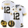 Packers John Madden & Home Patch Gold Vapor Limited Jersey – All Stitched – White Gold – Aaron Rodgers Jersey