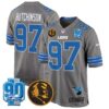 Detroit Lions 2024 90th & John Madden Patch Game Jersey – All Stitched – Gray – Hutchinson Jersey