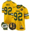 Packers John Madden & Home Patch Game Jersey – All Stitched – Gold – Reggie White Jersey