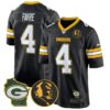 Packers John Madden & Home Patch Game Jersey – All Stitched – Black – Brett Favre Jersey