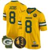 Packers John Madden & Home Patch Game Jersey – All Stitched – Gold – Josh Jacobs Jersey