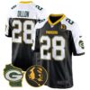 Packers John Madden & Home Patch Game Jersey – All Stitched – Black Alternate – AJ Dillon Jersey