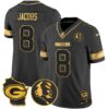 Packers John Madden & Home Patch Gold Vapor Limited Jersey – All Stitched – Black Gold – Josh Jacobs Jersey