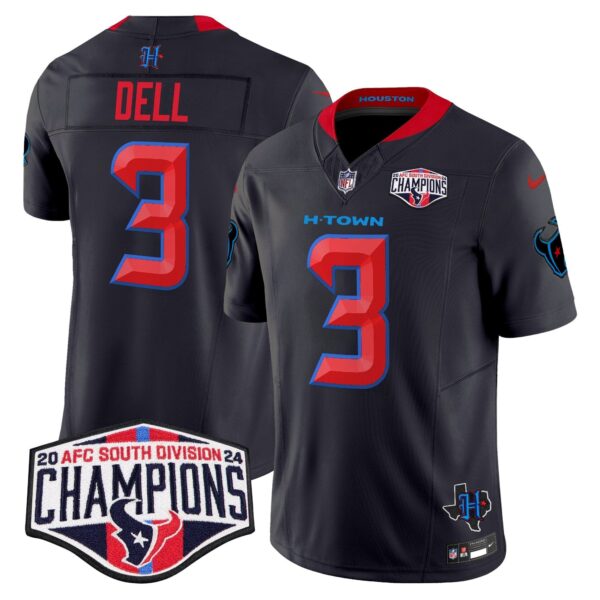 Houston Texans 2024 AFC South Division Champions Patch Vapor Limited Jersey – All Stitched – Navy Limited – Tank Dell Jersey
