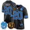 Detroit Lions 2024 90th & John Madden Patch Game Jersey – All Stitched – Black – Barry Sanders Jersey