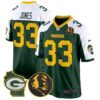 Packers John Madden & Home Patch Game Jersey – All Stitched – Green Alternate – Aaron Jones Jersey