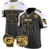Packers 100th Season & Home Patch Gold Vapor Limited Jersey – All Stitched – Alternate – Aaron Jones Jersey