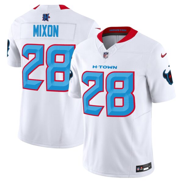 Houston Texans 2024 Vapor Limited Jersey V2 – All Stitched – White – Joe Mixon Jersey