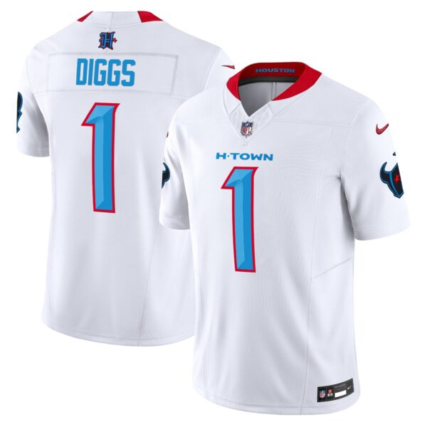 Houston Texans 2024 Vapor Limited Jersey V2 – All Stitched – White – Stefon Diggs Jersey