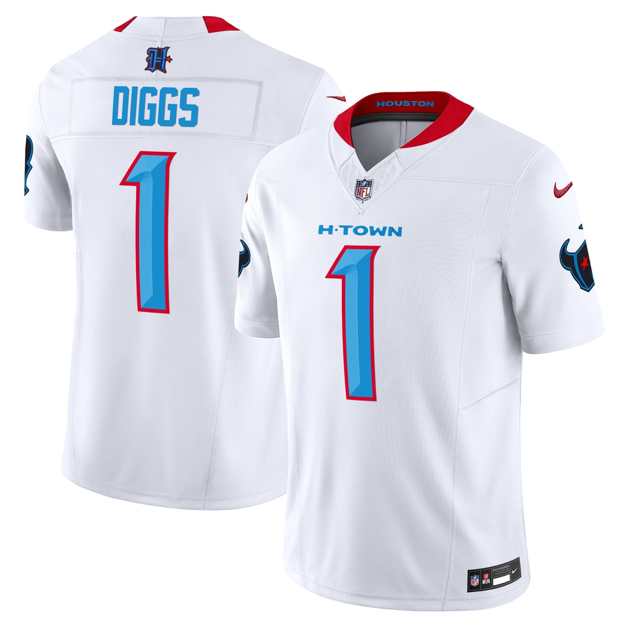 Houston Texans 2024 Vapor Limited Jersey V2 – All Stitched – White – Stefon Diggs Jersey
