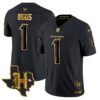 Houston Texans 2024 Texas Patch Gold Vapor Limited Jersey – All Stitched – Black Gold – Stefon Diggs Jersey