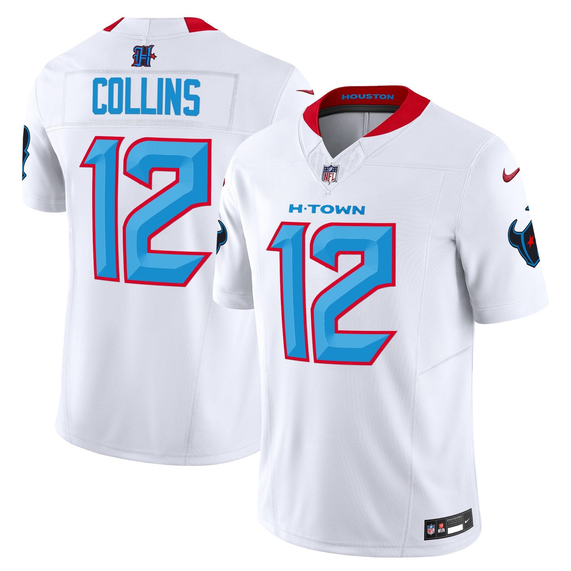 Houston Texans 2024 Vapor Limited Jersey V2 – All Stitched – White – Nico Collins Jersey