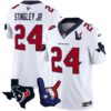 Houston Texans Hand Sign Throwing Up The H Vapor Jersey – All Stitched – White – Derek Stingley Jr. Jersey