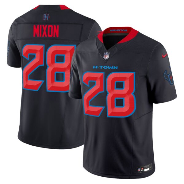 Houston Texans 2024 Vapor Limited Jersey V2 – All Stitched – Navy Limited – Joe Mixon Jersey