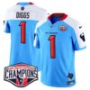 Houston Texans 2024 AFC South Division Champions Patch Vapor Limited Jersey – All Stitched – Blue Alternate – Stefon Diggs Jersey