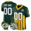 Packers 100th Season & Home Patch Vapor Limited Custom Jersey – All Stitched – Green Special Jersey