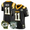 Packers 100th Season & Home Patch Vapor Limited Jersey – All Stitched – Black – Jayden Reed Jersey