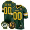 Packers John Madden & Home Patch Game Custom Jersey – All Stitched – Green Jersey