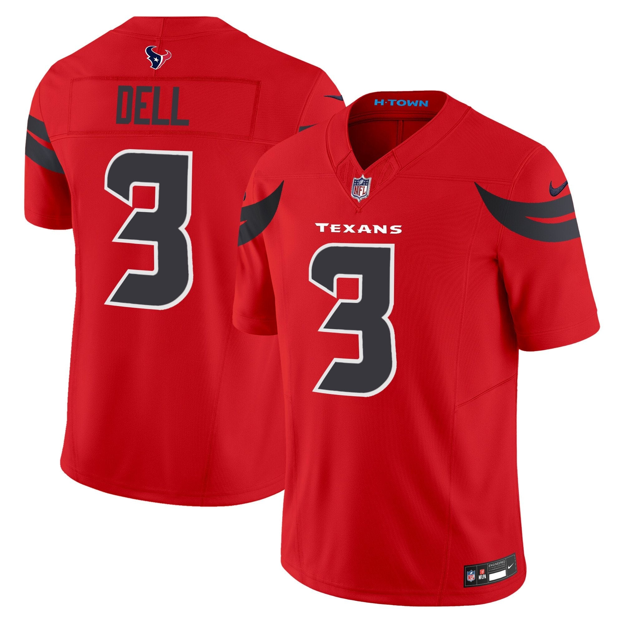 Houston Texans 2024 Vapor Limited Jersey V2 – All Stitched – Red – Tank Dell Jersey