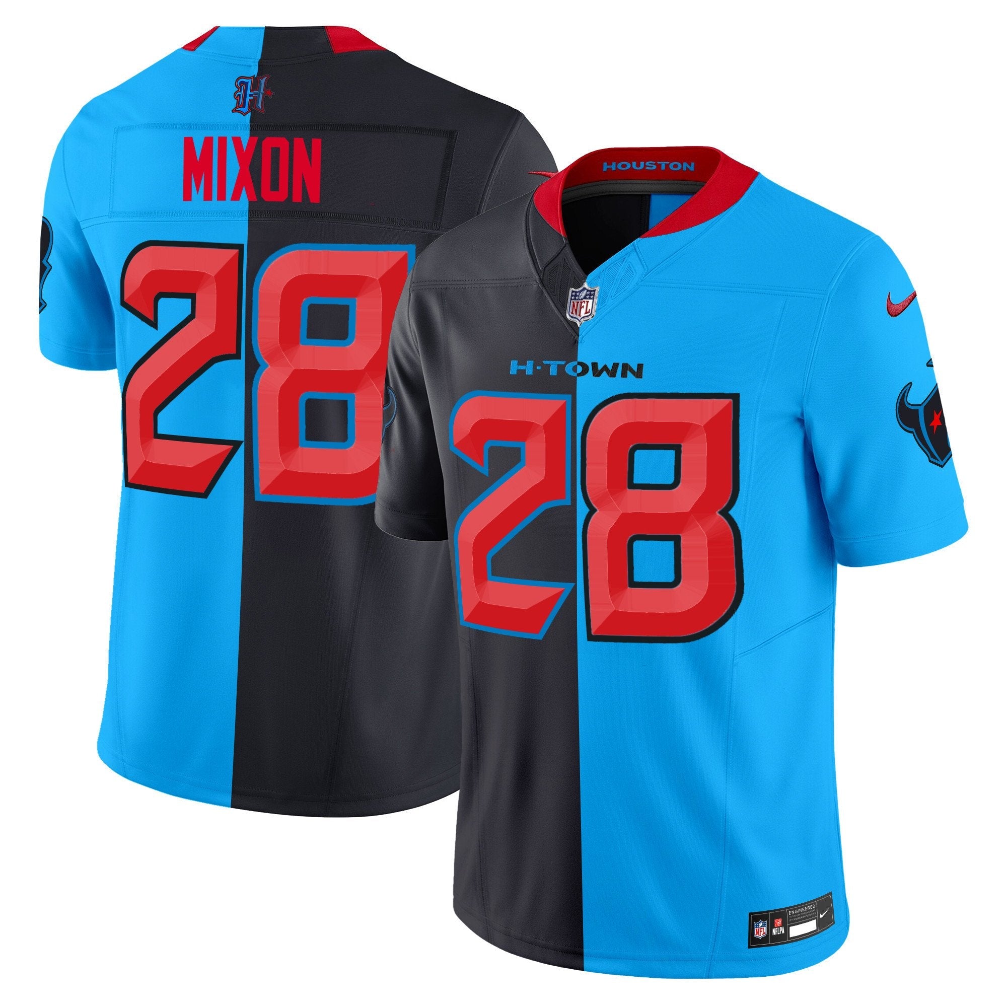 Houston Texans 2024 Vapor Limited Jersey V2 – All Stitched – Split – Joe Mixon Jersey