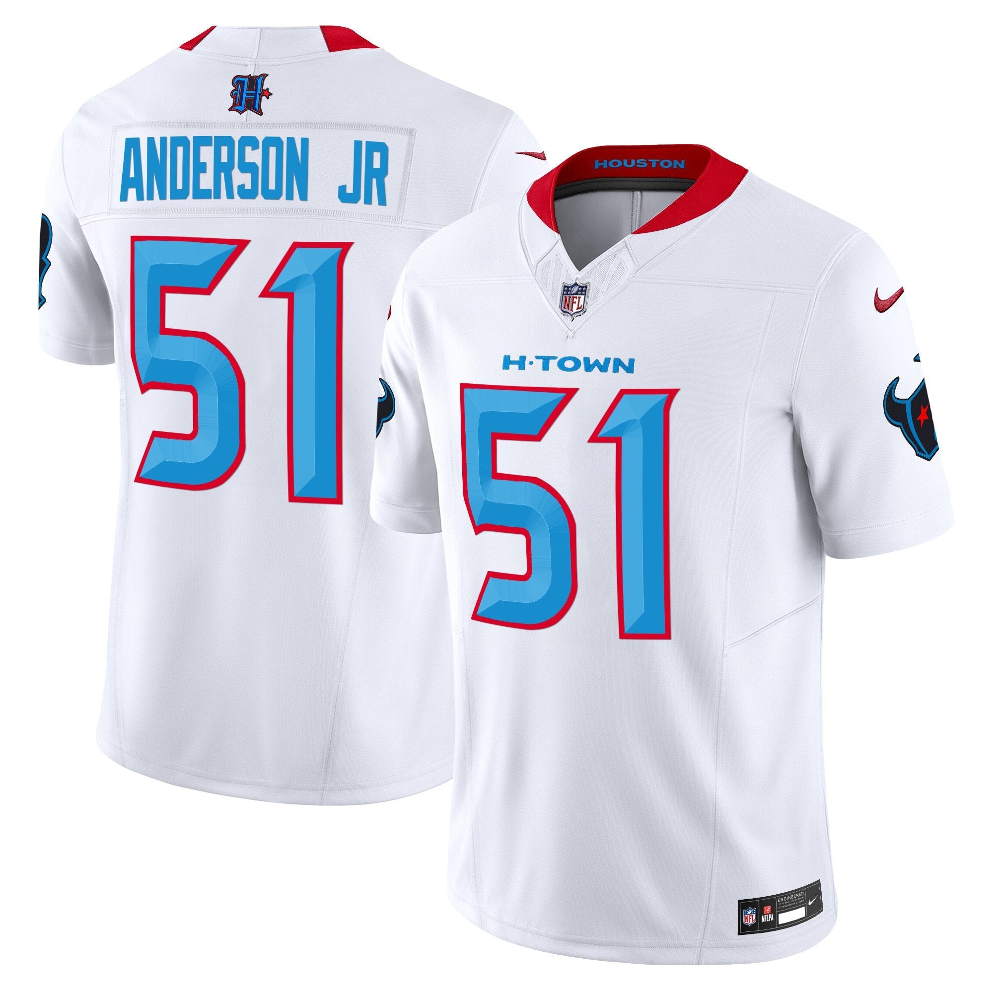 Houston Texans 2024 Vapor Limited Jersey V2 – All Stitched – White – Will Anderson Jr. Jersey