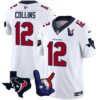 Houston Texans Hand Sign Throwing Up The H Vapor Jersey – All Stitched – White – Nico Collins Jersey