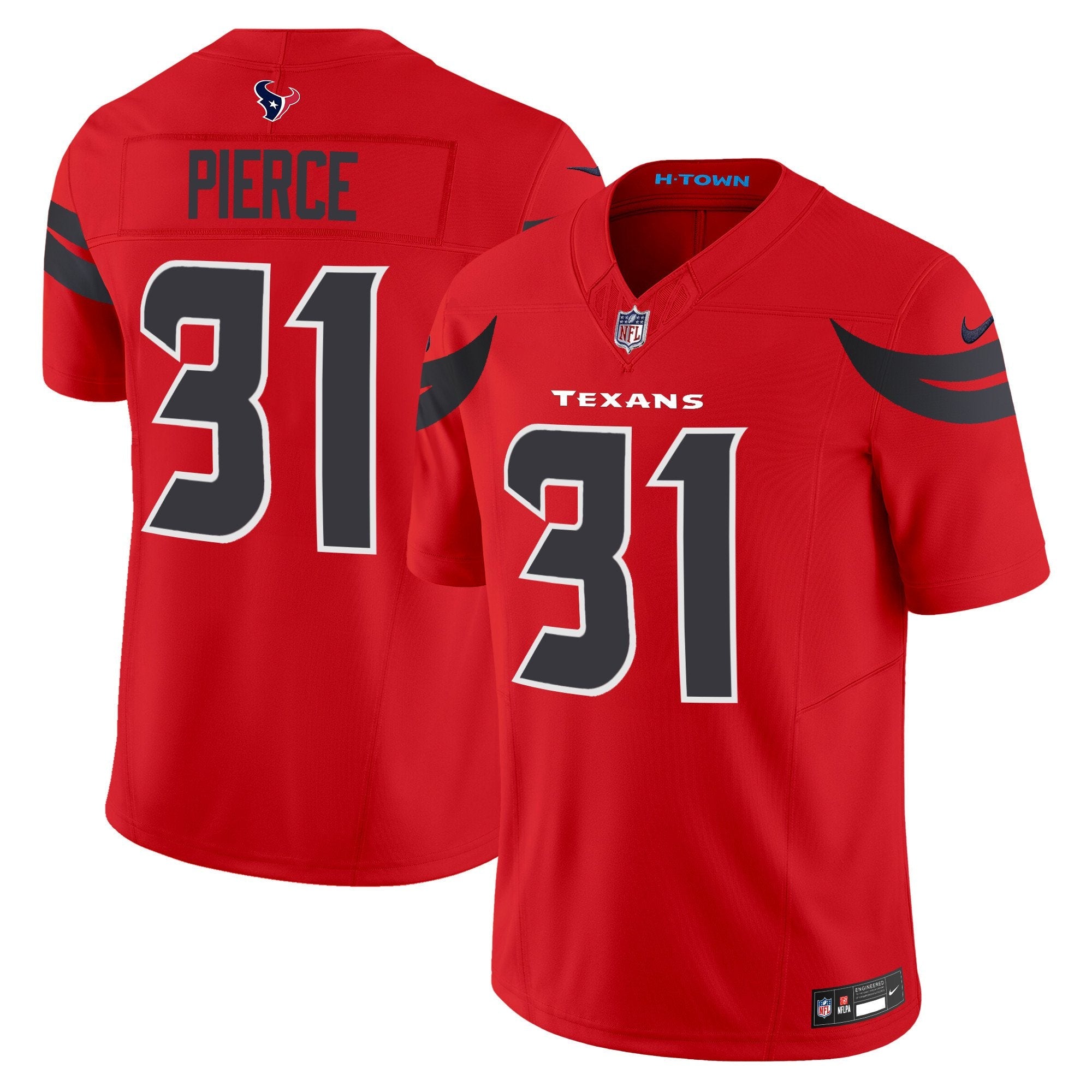 Houston Texans 2024 Vapor Limited Jersey V2 – All Stitched – Red – Dameon Pierce Jersey
