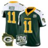 Packers 100th Season & Home Patch Vapor Limited Jersey – All Stitched – Green Alternate – Jayden Reed Jersey